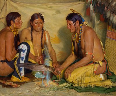 Herstellung von Süßgrasmedizin, Zeremonie der Blackfoot von Joseph Henry Sharp